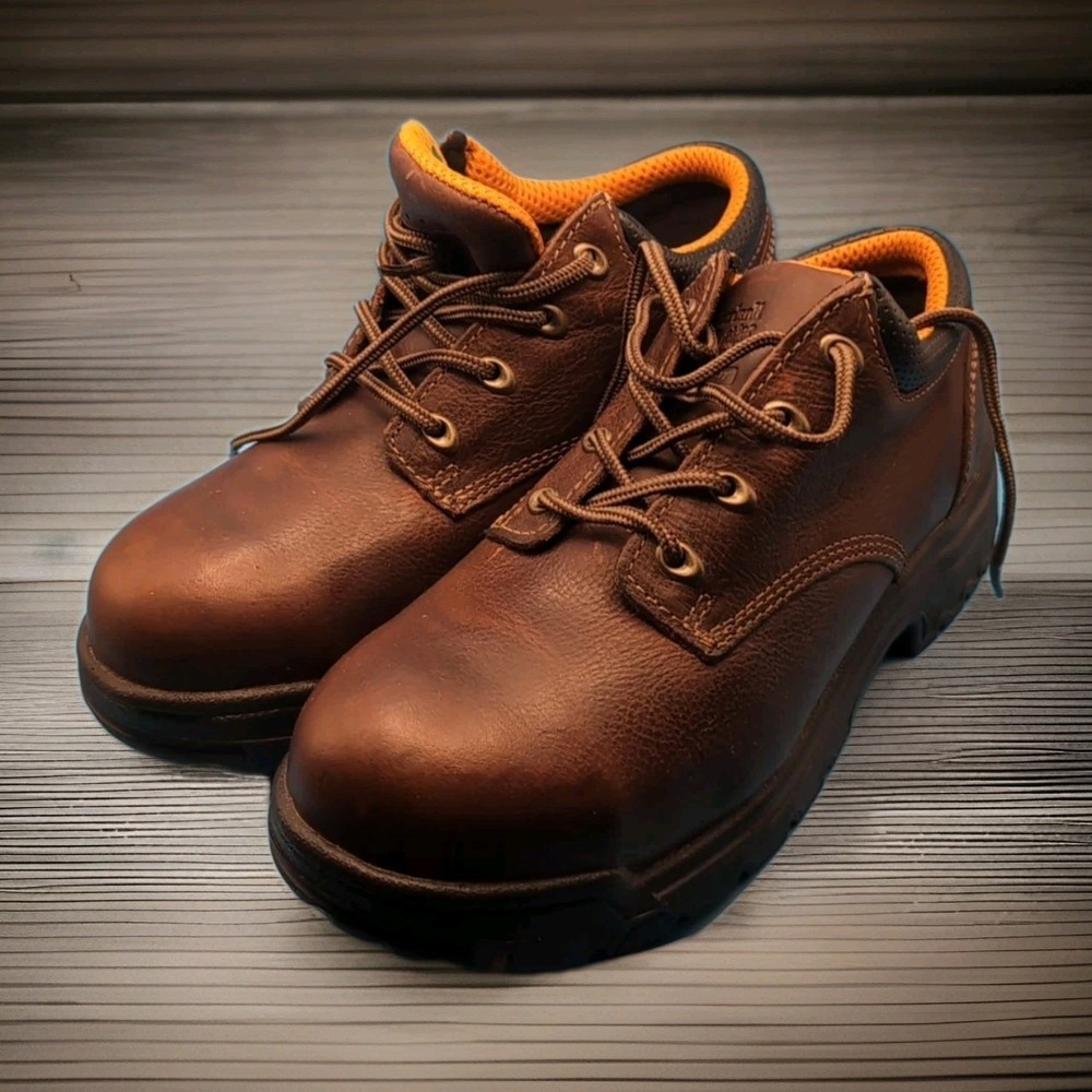 Timberland Pro® Men's TITAN OXFORD ALLOY SAFETY TOE Brown Boots Size‎ 7.5M 9.5WM